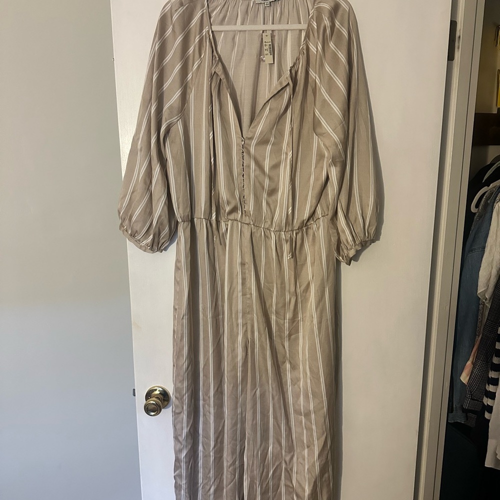 Madewell Satin Striped Cypress Jumpsuit - XXL, NWT